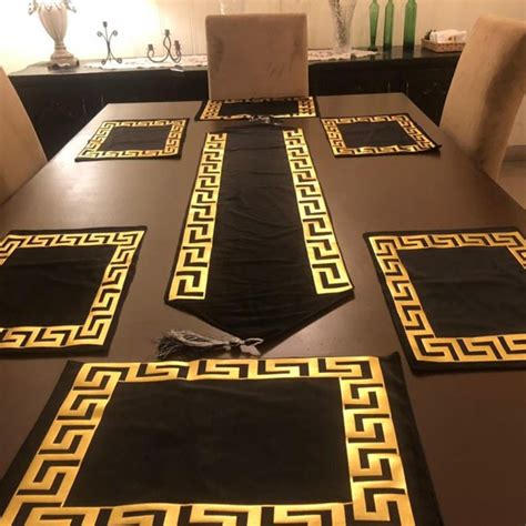 versace glass coffee table|Versace table cloth.